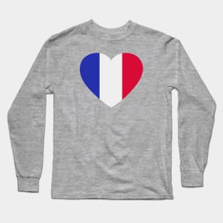 I Love France // Heart-Shaped French Flag Long Sleeve T-Shirt